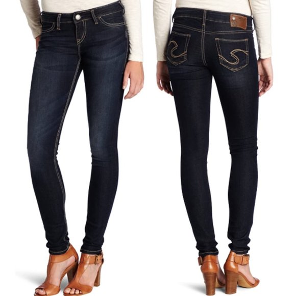 Silver Jeans Denim - Silver Jeans Suki Stretch Denim Skinny Jegging Medium/Dark Wash SZ 27